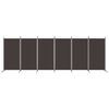 vidaXL 6-Panel Room Divider Brown 520x180 cm Fabric