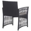 vidaXL 4 Piece Garden Lounge Set with Cushion Poly Rattan Black