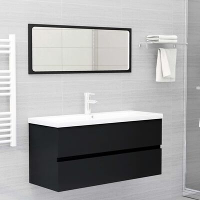 vidaXL Sink Cabinet Black 100x38.5x45 cm Engineered Wood