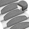 vidaXL Stair Mats 15 pcs 65x24x4 cm Dark Grey Half Round Large
