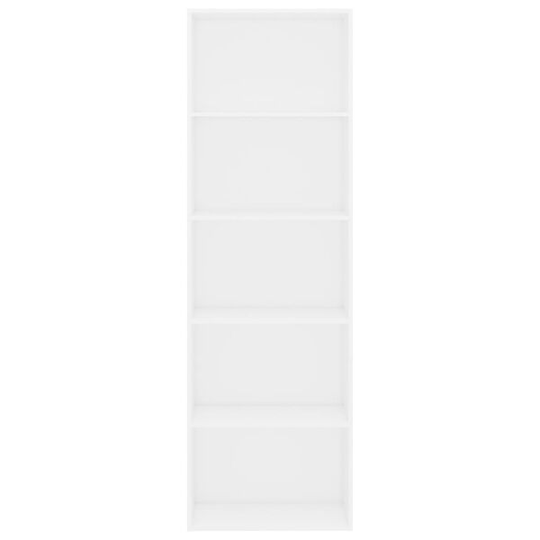 vidaXL 5-Tier Book Cabinet White 60x30x189 cm Engineered Wood