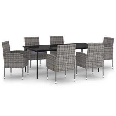 vidaXL 7 Piece Garden Dining Set Anthracite