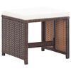 vidaXL Garden Stools 2 pcs with Cushions Poly Rattan Brown