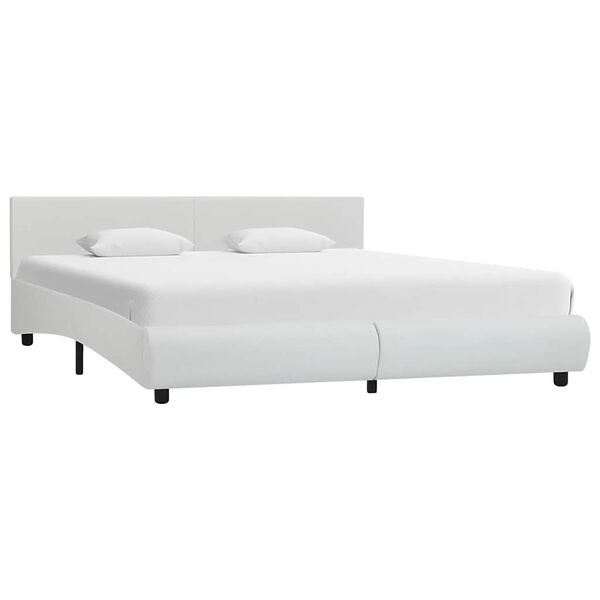 vidaXL Bed Frame with LED without Mattress White 160x200 cm