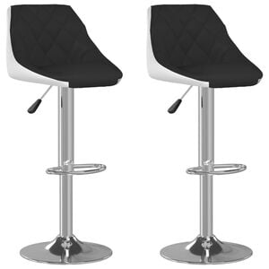 vidaXL Bar Stool | Set of 2 | Black and White