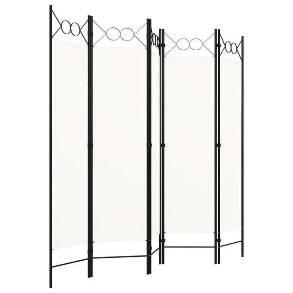vidaXL 5-Panel Room Divider White 200x180 cm