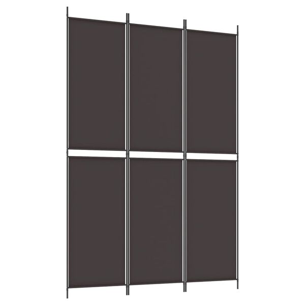 vidaXL 3-Panel Room Divider Brown 150x220 cm Fabric