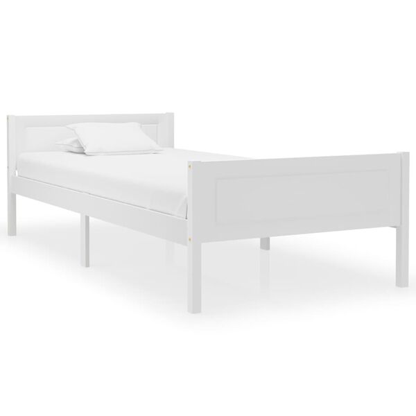vidaXL Bed Frame without Mattress Solid Pinewood White 90x200 cm