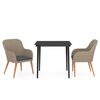 vidaXL 3 Piece Garden Dining Set with Cushions Brown