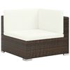 vidaXL 6 Piece Garden Lounge Set with Cushions Poly Rattan Brown