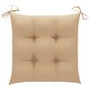 vidaXL Garden Chairs with Beige Cushions 2 pcs Solid Teak Wood