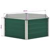vidaXL Raised Garden Bed 129x129x45 cm Galvanised Steel Green