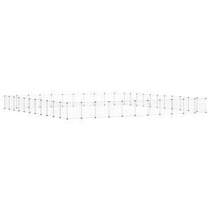 vidaXL Pet Cage | Black | Powder-coated steel | 44-Panel | Modular | Pet Cage