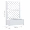 vidaXL Garden Planter with Trellis 100x43x142 cm PP White