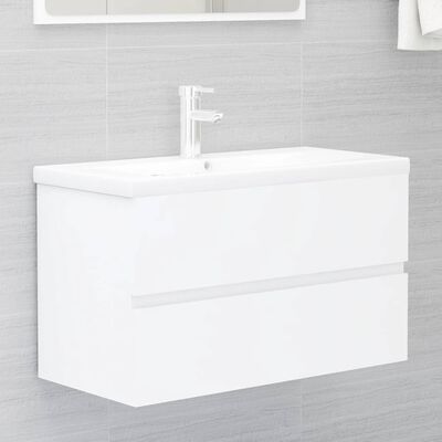 vidaXL Sink Cabinet White 80x38.5x45 cm Engineered Wood