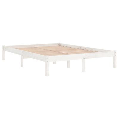 vidaXL Bed Frame without Mattress White Solid Wood 140x200 cm