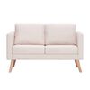 vidaXL 2-Seater Sofa Fabric Cream