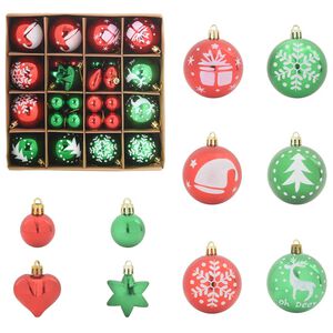 vidaXL Christmas Bauble Set 40 pcs Red and Green &Oslash; 6 cm Plastic