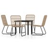 vidaXL 5 Piece Garden Dining Set Oak