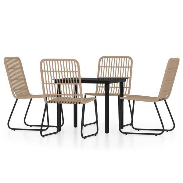 vidaXL 5 Piece Garden Dining Set Oak