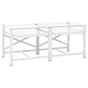 vidaXL Double Washing Machine Pedestal with Pull-Out Shelves White
