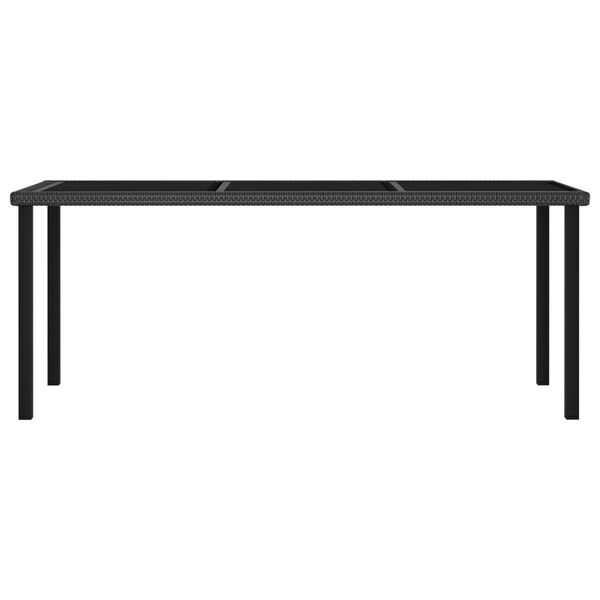 vidaXL Garden Dining Table Black 180x70x73 cm Poly Rattan