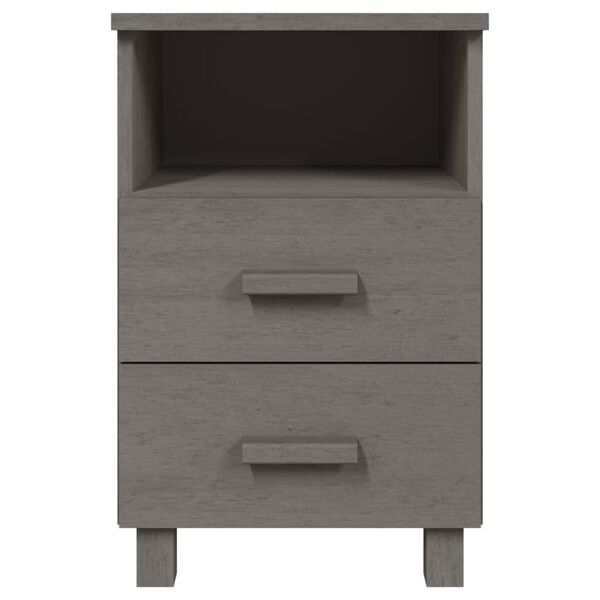 vidaXL Bedside Cabinet HAMAR Light Grey 40x35x62 cm Solid Wood Pine