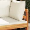 vidaXL Corner Sofa with Cream White Cushions Solid Acacia Wood