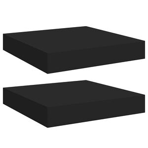 vidaXL Floating Wall Shelves 2 pcs Black 23x23.5x3.8 cm MDF
