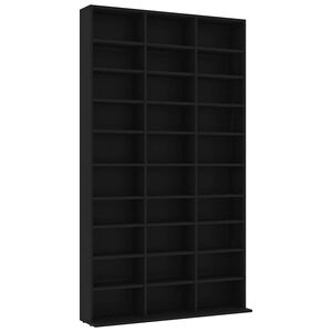 vidaXL CD Cabinet Black 102x23x177,5 cm Engineered Wood
