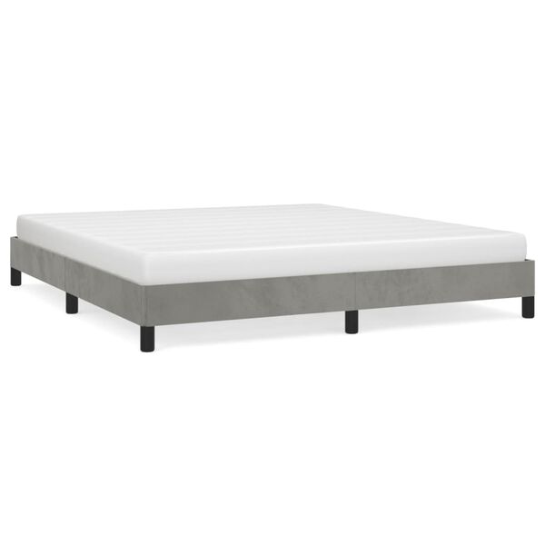 vidaXL Bed Frame without Mattress Light Grey 183x203 cm King Velvet