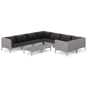 vidaXL Garden Lounge Set | Dark grey, Black