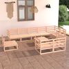 vidaXL 10 Piece Garden Lounge Set Solid Pinewood