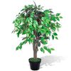 vidaXL Fake Plant | Green | Plastic, Iron wire, Wood | Medium
