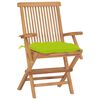 vidaXL Garden Chairs with Bright Green Cushions 2 pcs Solid Teak Wood