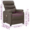 vidaXL Wing Back Massage Reclining Chair Grey Faux Leather