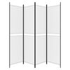 vidaXL 4-Panel Room Divider White 200x200 cm Fabric