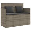 vidaXL Garden Bench with Cushions Grey Poly Rattan