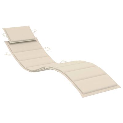 vidaXL Rocking Sun Lounger with Cushion Solid Teak Wood