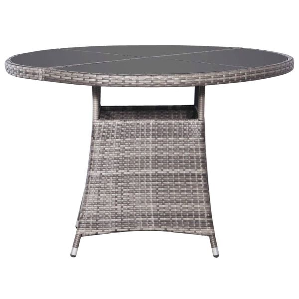 vidaXL 7 Piece Garden Dining Set Poly Rattan Anthracite & Grey