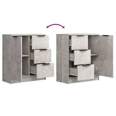 vidaXL Sideboards 2 pcs Concrete Grey 60x30x70 cm Engineered Wood