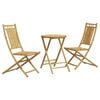 vidaXL Bistro Set | Natural Bamboo | Bamboo | Medium | Foldable | Bistro Set