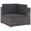 vidaXL 6 Piece Garden Lounge Set with Cushions Poly Rattan Grey