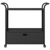 vidaXL Bar Cart with Drawer Black 100x45x97 cm Poly Rattan