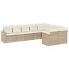 vidaXL 9 Piece Garden Sofa Set with Cushions Beige Poly Rattan