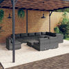 vidaXL 11 Piece Garden Lounge Set with Cushions Poly Rattan Grey