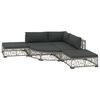 vidaXL 6 Piece Garden Lounge Set with Cushions Poly Rattan Grey