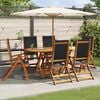 vidaXL 7 Piece Outdoor Dining Set Solid Acacia Wood