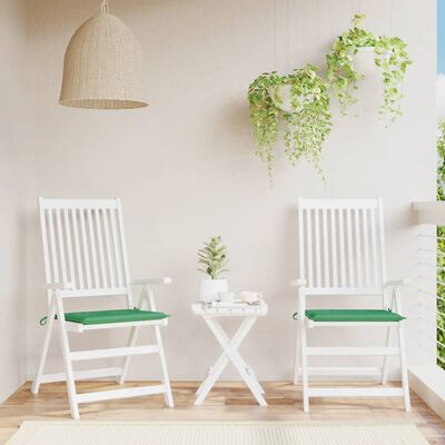 vidaXL Garden Chair Cushions 2 pcs Green 50x50x3 cm Oxford Fabric