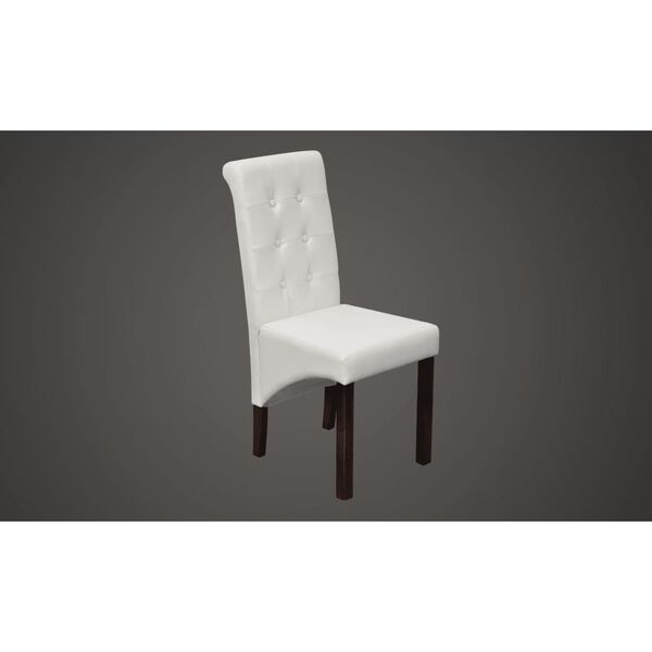 vidaXL Dining Chairs 6 pcs White Faux Leather